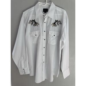 High Noon Horse Western Pearl‎ Snap Shirt Size Large